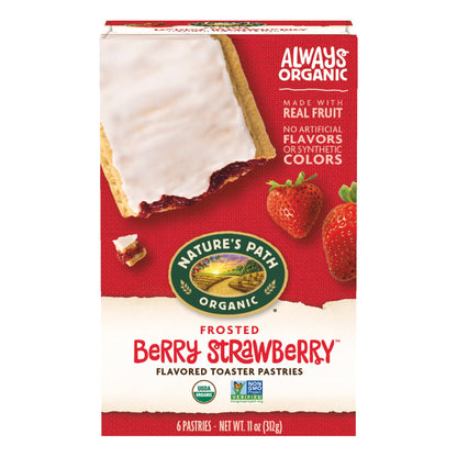 Natures Path Organic Frosted Berry Strawberry Toaster Pastries, 11 Ounce (Pack of 12), Non-GMO, Made with Real Strawberries