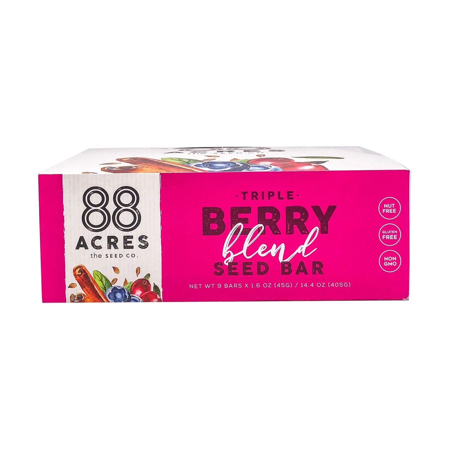 88 Acres, Triple Berry Blend Seed Bars, 1.6 Ounce, 9 Pack