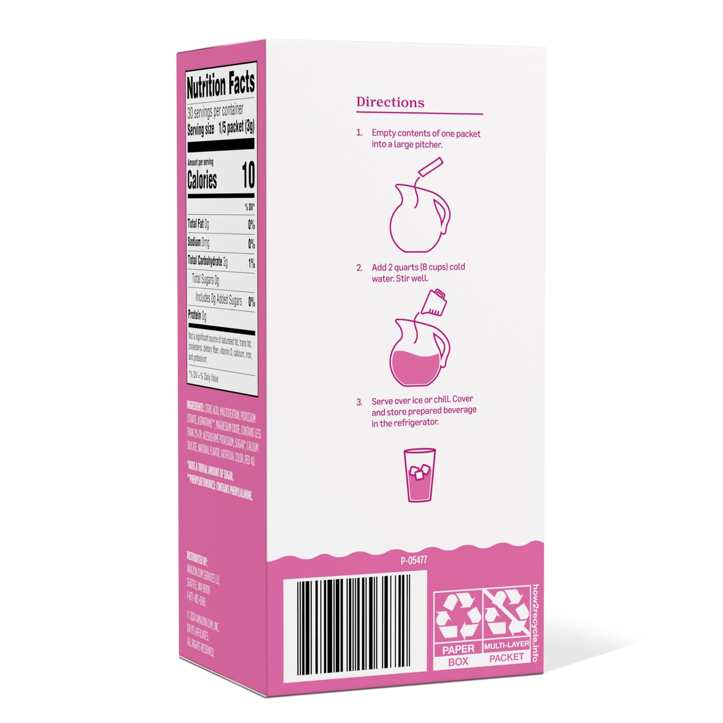 large online retailer Grocery Pink Lemonade Drink Mix Singles, 3.2 Oz, 6 Ct, Pack of 1