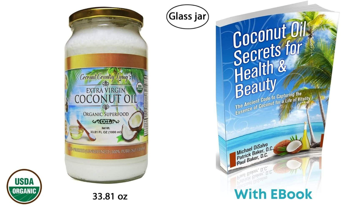 Coconut Country Living Extra Virgin Coconut Oil - Cold Pressed, Unrefined, 33.81 oz, 2.11 lb, Keto & Paleo Friendly