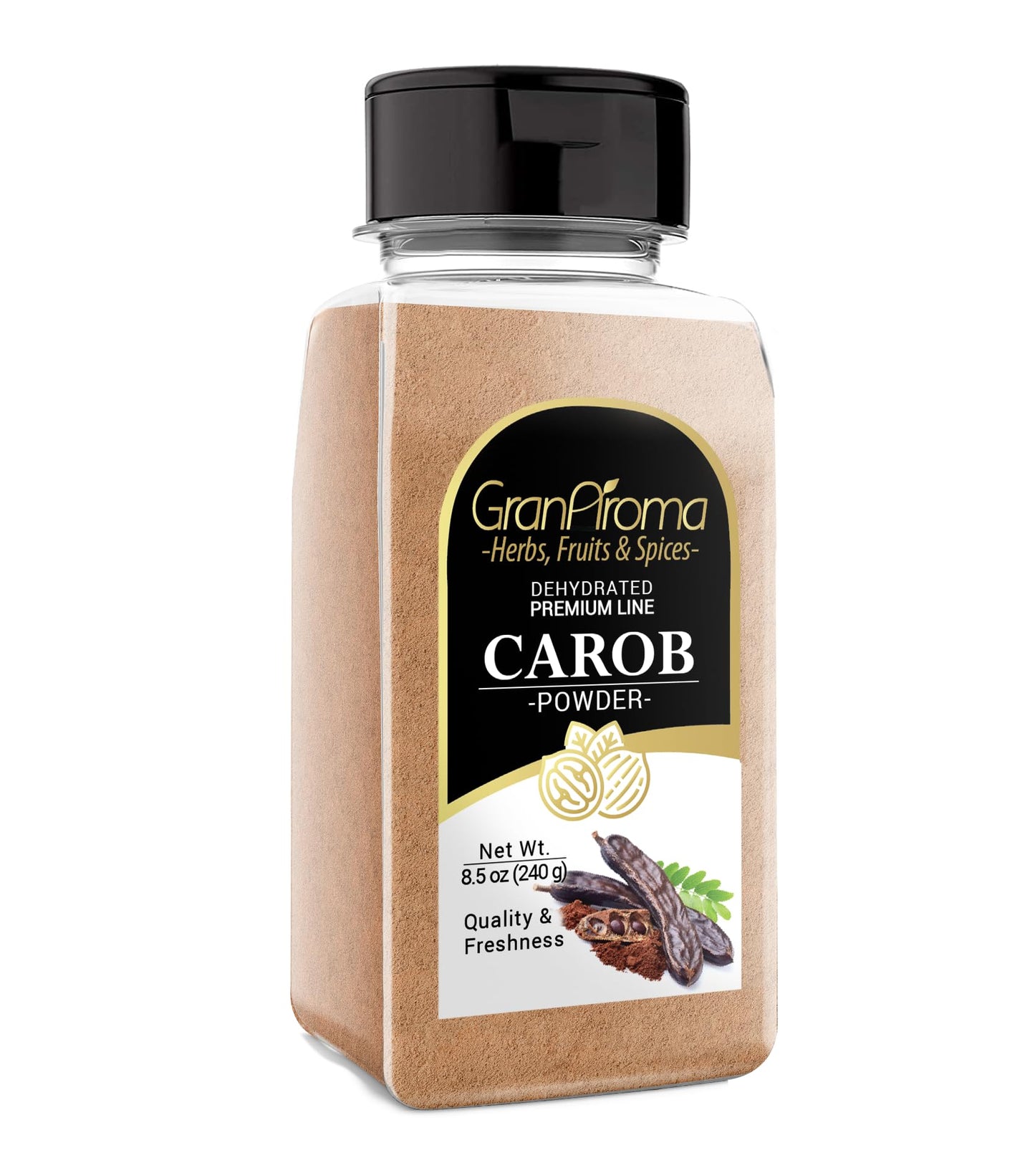 GranAroma Carob Powder for Baked Goods, Shakes & Smoothies, 8.5 Ounce