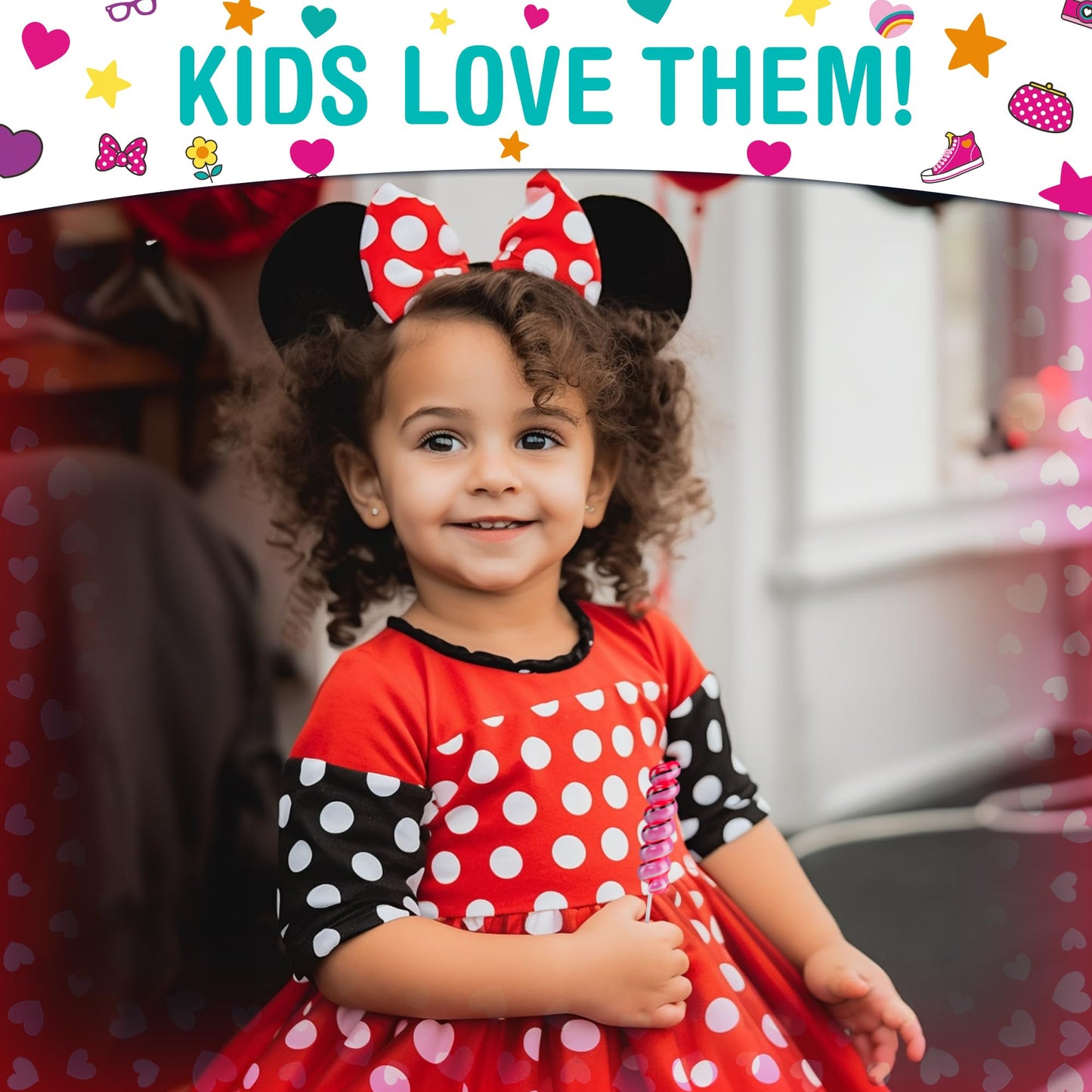 Minnie Mouse Lollipops Swirl 20Pk- Minnie Mouse Candy & Minnie Mouse Birthday Decorations - Minnie And Mickey Party Favors - Min