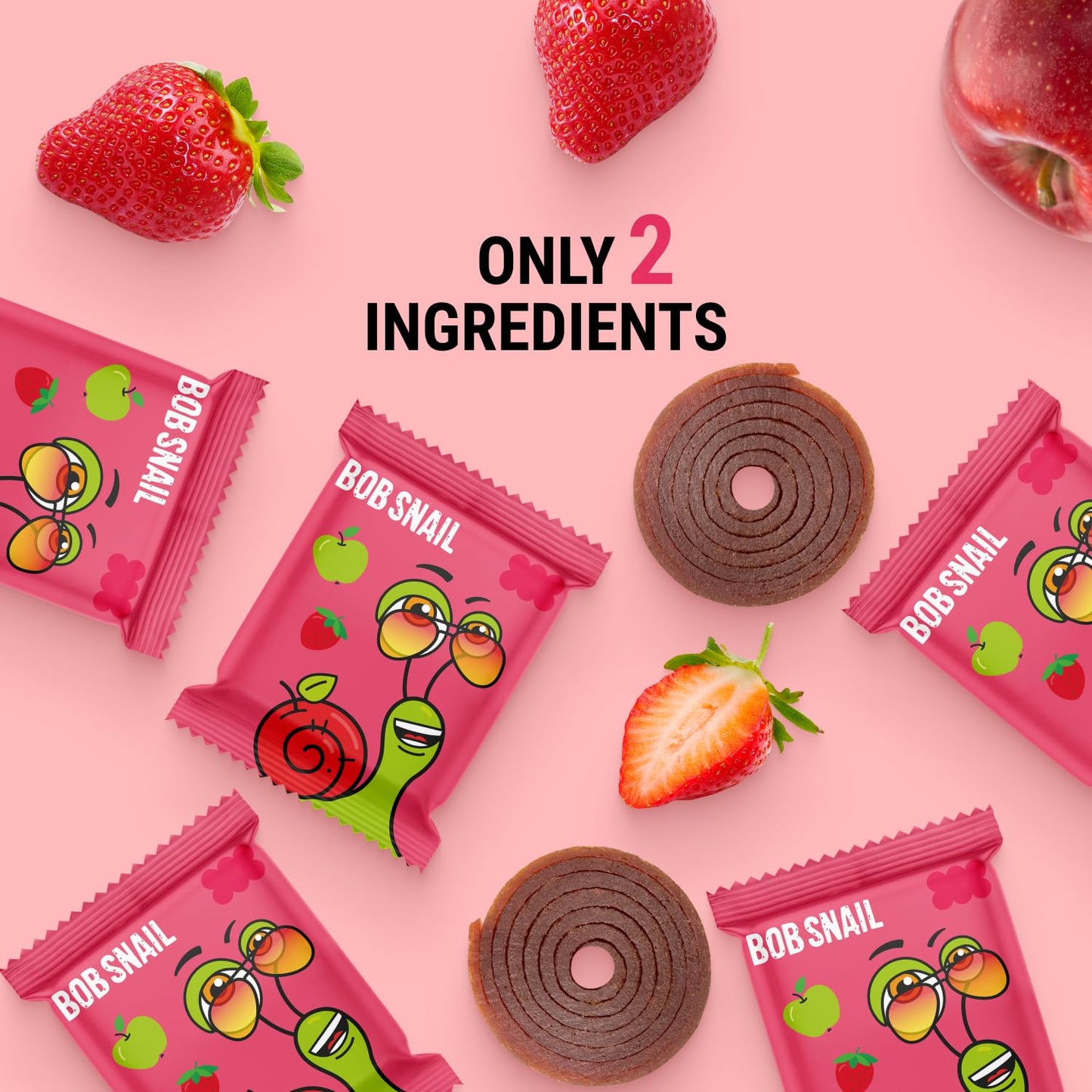Bob Snail Fruit Roll Ups - Healthy Sweets Snacks, Real Dried Fruits, No Added Sugar, Vegan, Nut Free, Candy for Adults, Kids, wi