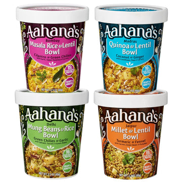 Aahana'S Lentils (Dal) & Rice Bowls (Kitchari) Prepared Meals- Ready To Eat Meals, Vegan, Gluten-Free, Plant Based Food- High Pr