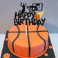 YCTHUNFISH Basketball Cake Topper - Glitter NBA Fan Theme - Small - Basketball-1