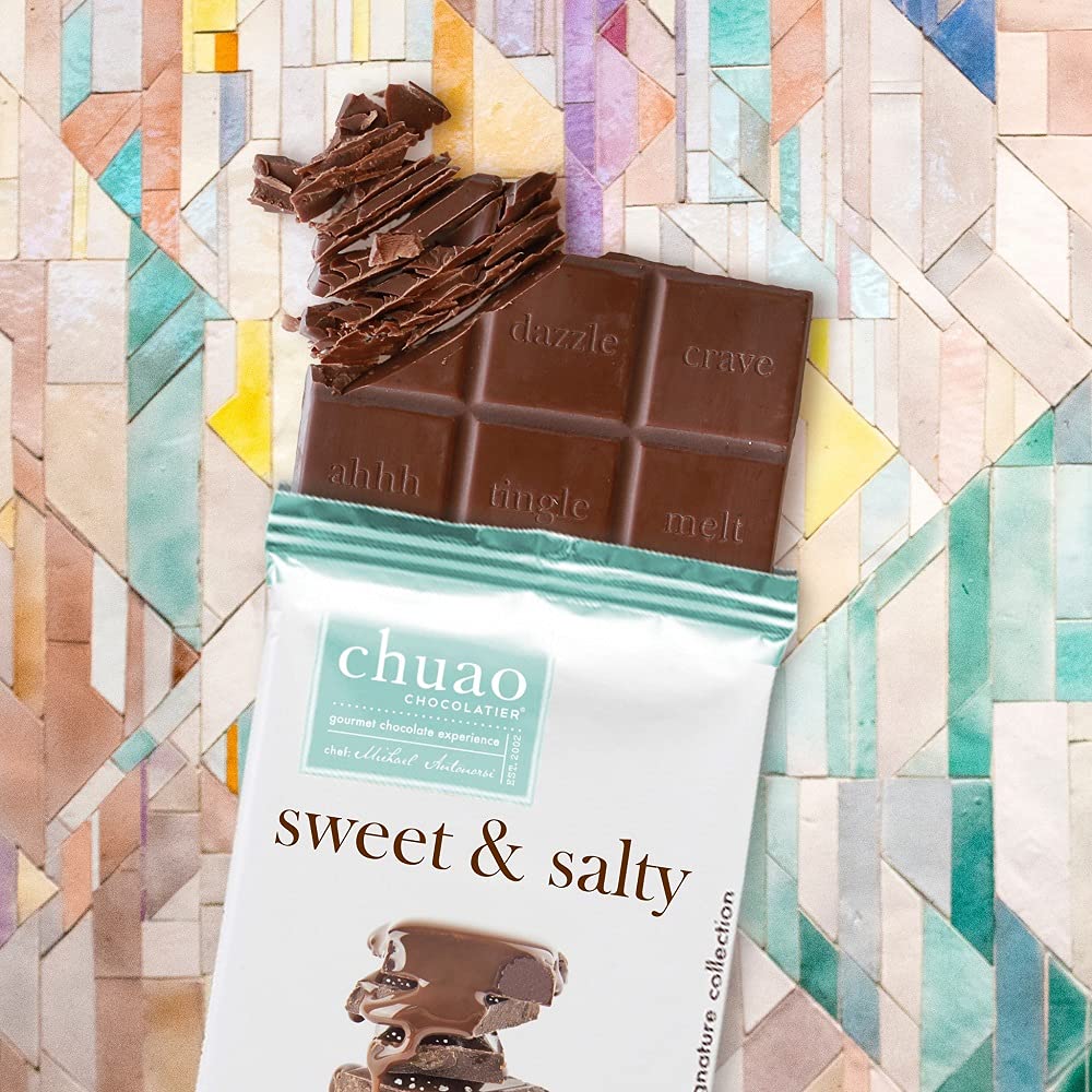 Chuao Chocolatier Sweet & Salty Gourmet Chocolate Bars |For Gift Baskets, Birthday, Thank You, Care Package| 3 Pack, 2.8 Oz Each