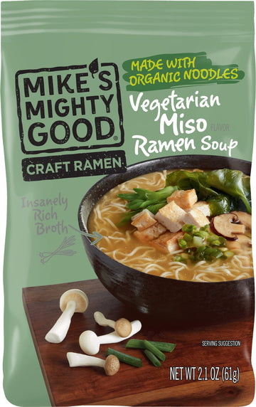 Mike'S Mighty Good Vegetarian Miso Soup - Instant Ramen Noodles - Organic And Non-Gmo Instant Noodles - Miso Ramen - Vegan Ramen