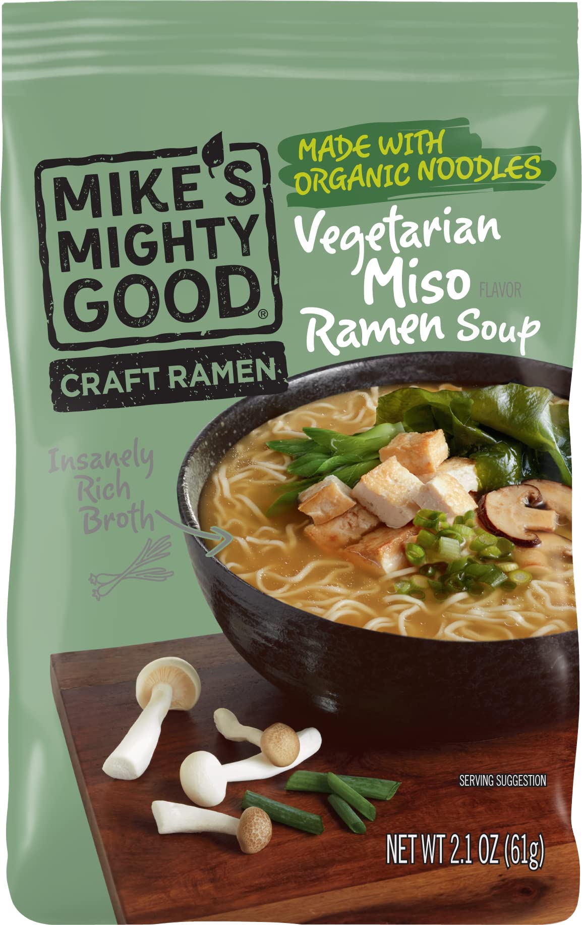 Mike s Mighty Good Vegetarian Miso Soup - Instant Ramen Noodles - Organic and Non-GMO Instant Noodles - Miso Ramen - Vegan Soup