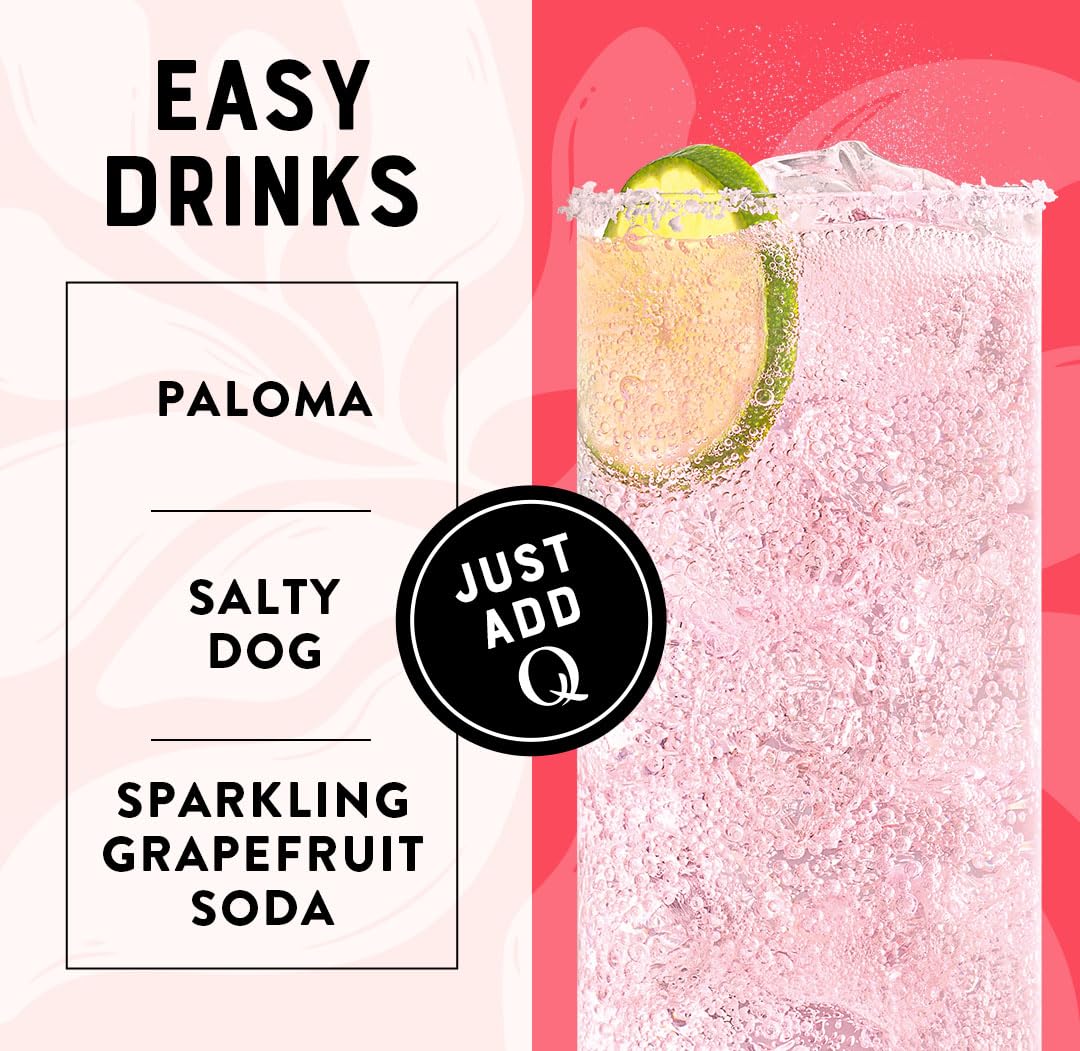 Q Sparkling Grapefruit With Real Grapefruit, Ideal For Cocktails & Mocktails- Made With Real Ingredients, Perfectly Carbonated,