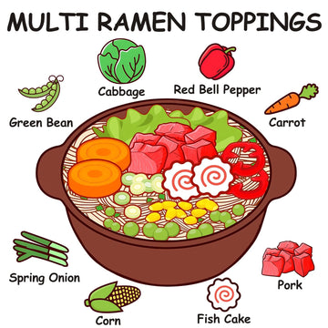 Yimi Dried Ramen Toppings, Dried Mixed Vegetables Toppings - Dehydrated Vegetables | Freeze Dried Fish Cake | Cabbage | Spring O