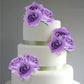 Rssta i Artificial Roses Cake Topper, 9 Pack, Cardstock, 2.6 inches, Purple, Model XM848-purple, Ideal for Weddings and Parties