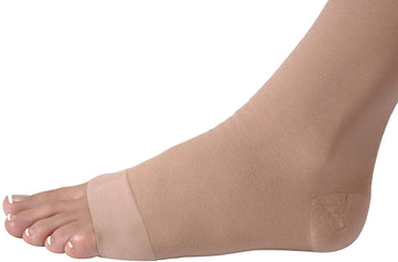 Jobst Relief Compression Stockings 20-30 Mmhg Thigh High Silicone Dot Band Open Toe Beige Small