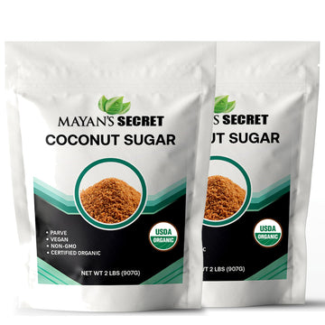 Mayan s Secret 2 lbs USDA Certified Brown Coconut Sugar Organic for Baking - Low Glycemic | Unrefined | Trace Minerals (1 Pound