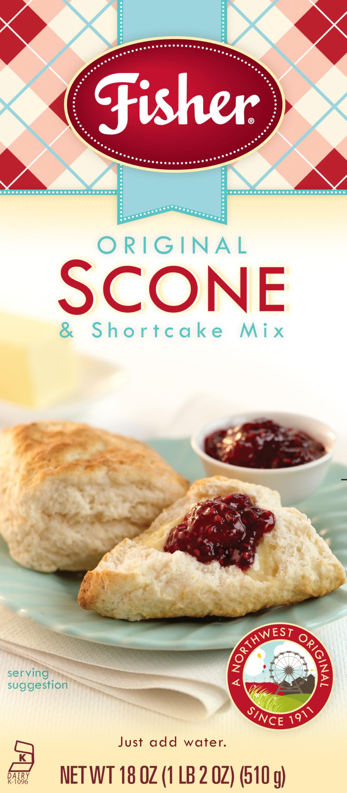 Fisher Original Fair Scone & Shortcake Mix, 18 Ounces (Pack Of 12)