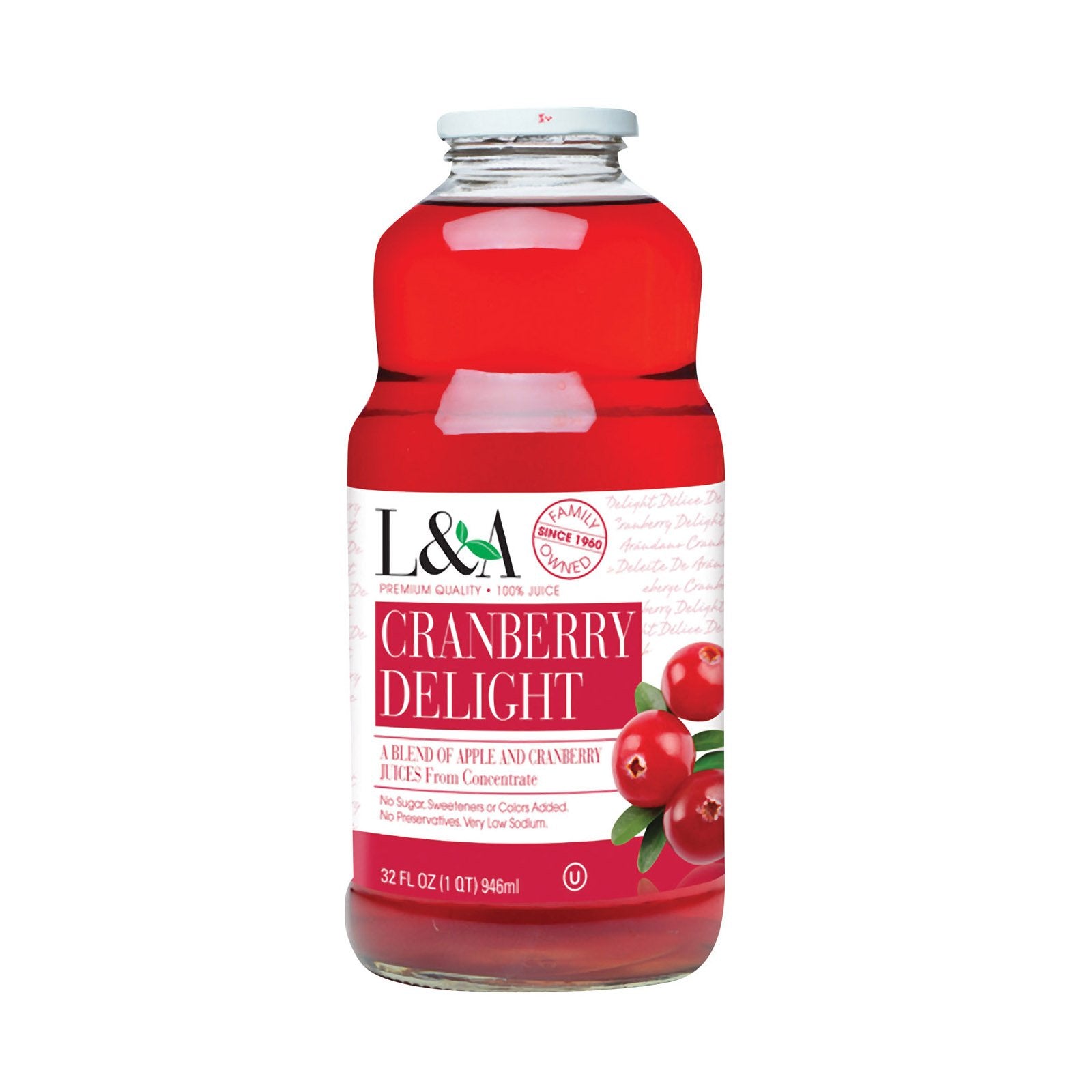 L & A Juice Juice Cranbry Delite