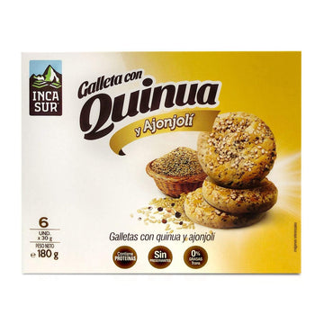 Quinua Galletas y Ajonjol   Inca sur - 6 units per box - 180g/6.35oz