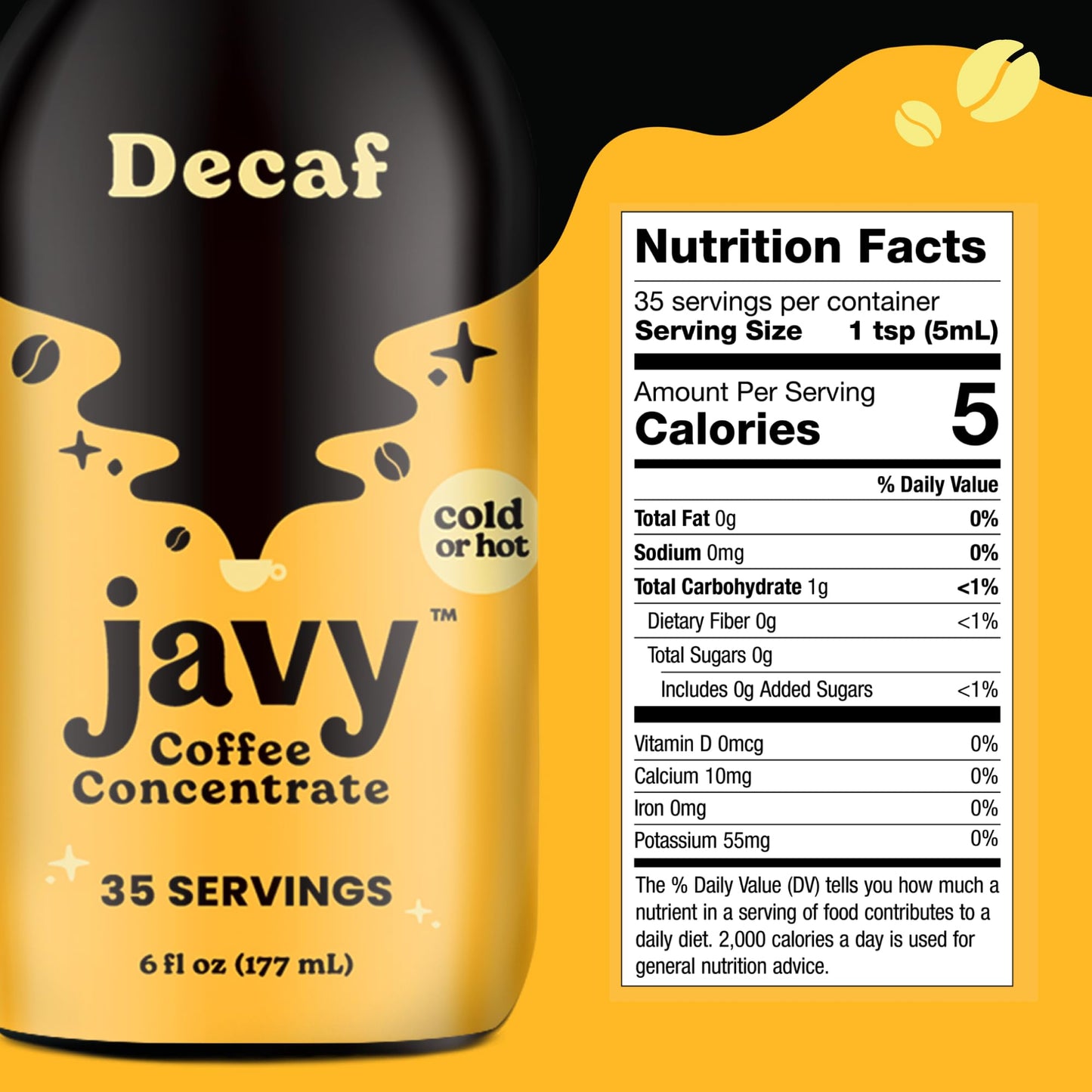 Javy Coffee Concentrate - Cold Brew Coffee, Perfect For Instant Iced Coffee, Cold Brewed Coffee And Hot Coffee, 35 Servings - Or