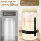 Keafont Sourdough Starter Jar Kit, 50oz Large Capacity, Wide Mouth, Red, Model KF-GLASS-RD, 1 Pack