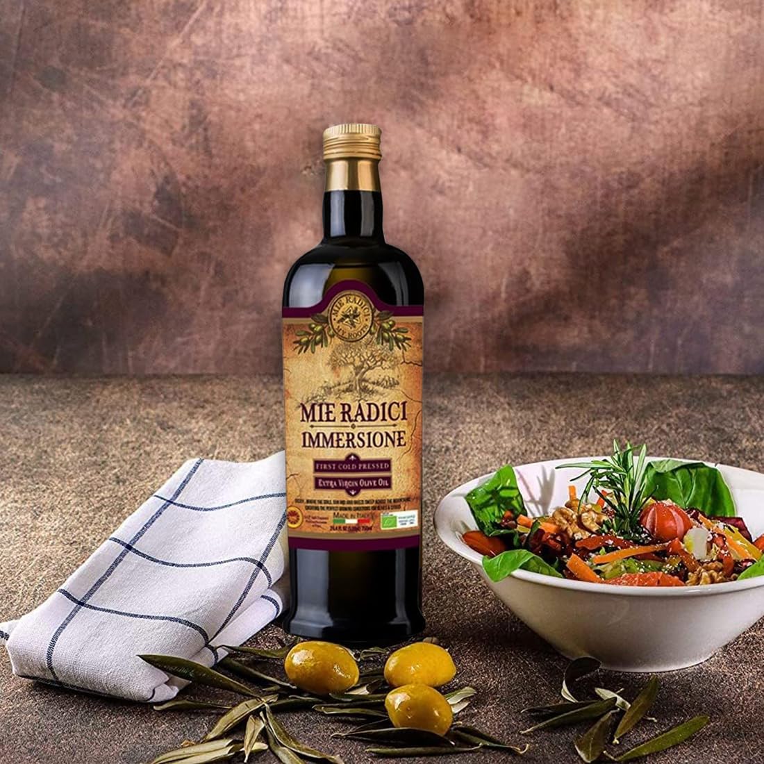 Mie Radici Extra Virgin Olive Oil - First Cold Pressed, Organic, Unfiltered, 500ml
