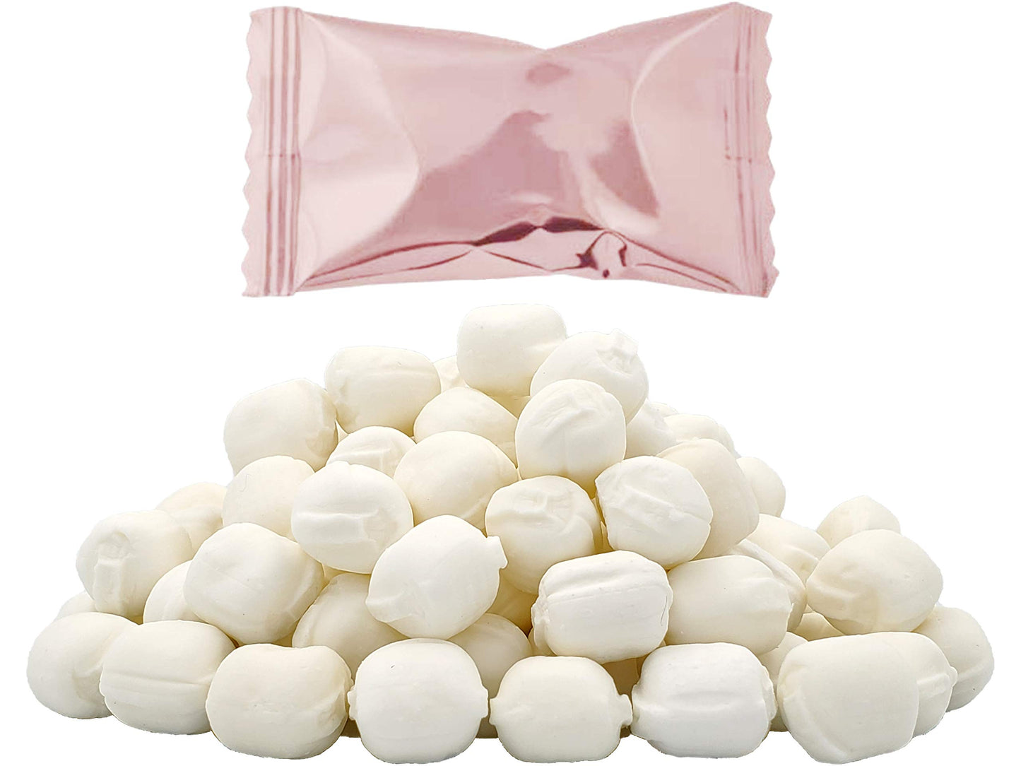 Fruidles Rose Gold Buttermints, Fat-Free Mint Candies, Individually Wrapped, 55 Count, Kosher Certified, White