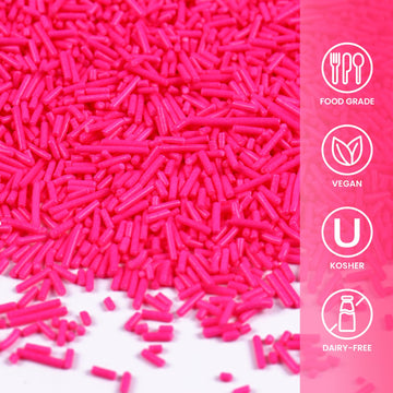 Sujoygar Pink Sprinkles Bulk, Pink Jimmies Sprinkles For Cake Decorating, 1.54 Lb Valentine'S Cake Sprinkles, Cupcake, Chocolate