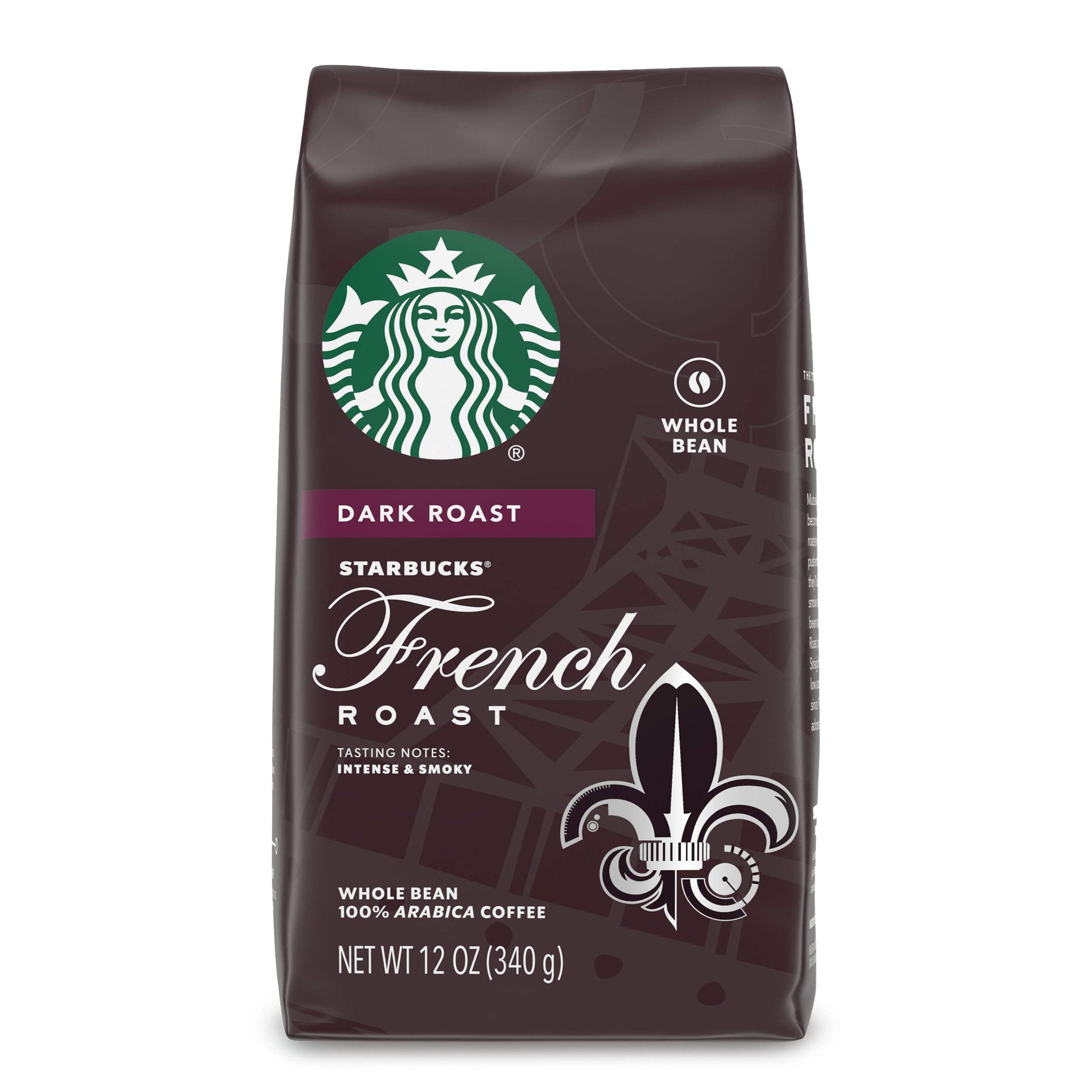 Starbucks Dark Roast Whole Bean Coffee — French Roast — 100% Arabica — 1 Bag (12 Oz.)