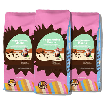 Crazy Cups Flavored Ground Peppermint Coffee, Peppermint Mocha Coffee In 10 Oz Bag, For Brewing Flavored Hot Or Iced Coffee, 3 Pack