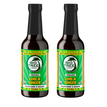 Big Tree Farms Organic Coco Aminos - Liquid Coconut Aminos, Soy-Free Sauce, Low Sodium, Soy Alternative, Gluten Free, Kosher, Marinade & Sauce, Non-Gmo - Gingery Lime, 10 Fl Oz (Pack Of 2)