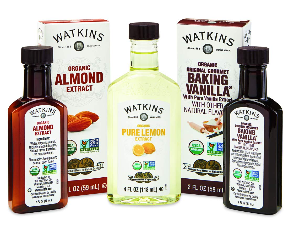 Watkins Organic Pure Lemon Extract, 4 Oz. Bottle, 3-Pack