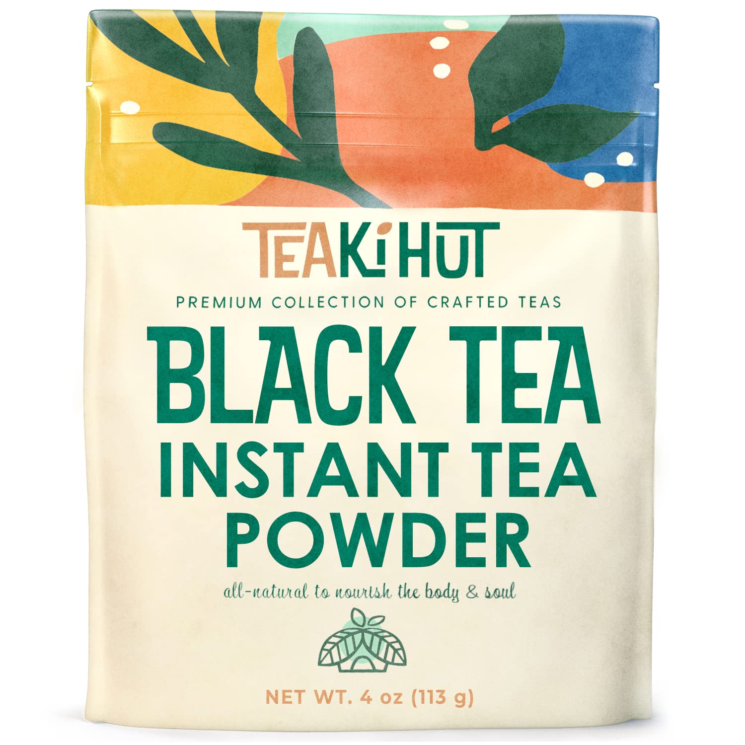 TEAki Hut Instant Black Tea Powder, Unsweetened, 4 oz, 113 Servings