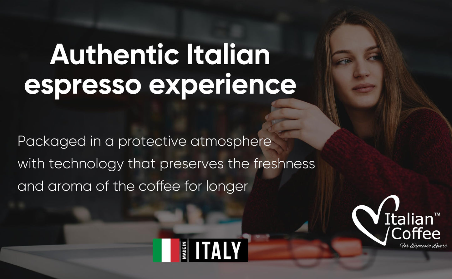 ITALIAN COFFEE FOR ESPRESSO LOVERS Espresso compact pieces Compatible with Lavazza BLUE & Expert Machines, 50 Count Pack