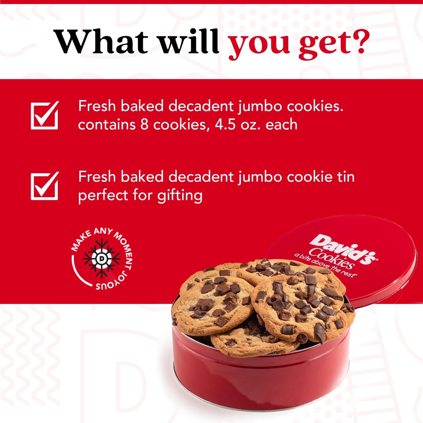David'S Cookies Fresh Baked Decadent Jumbo Cookies Triple Chocolate Chunk - Flavorful Gourmet Cookies - Ideal Food Gift For Corp