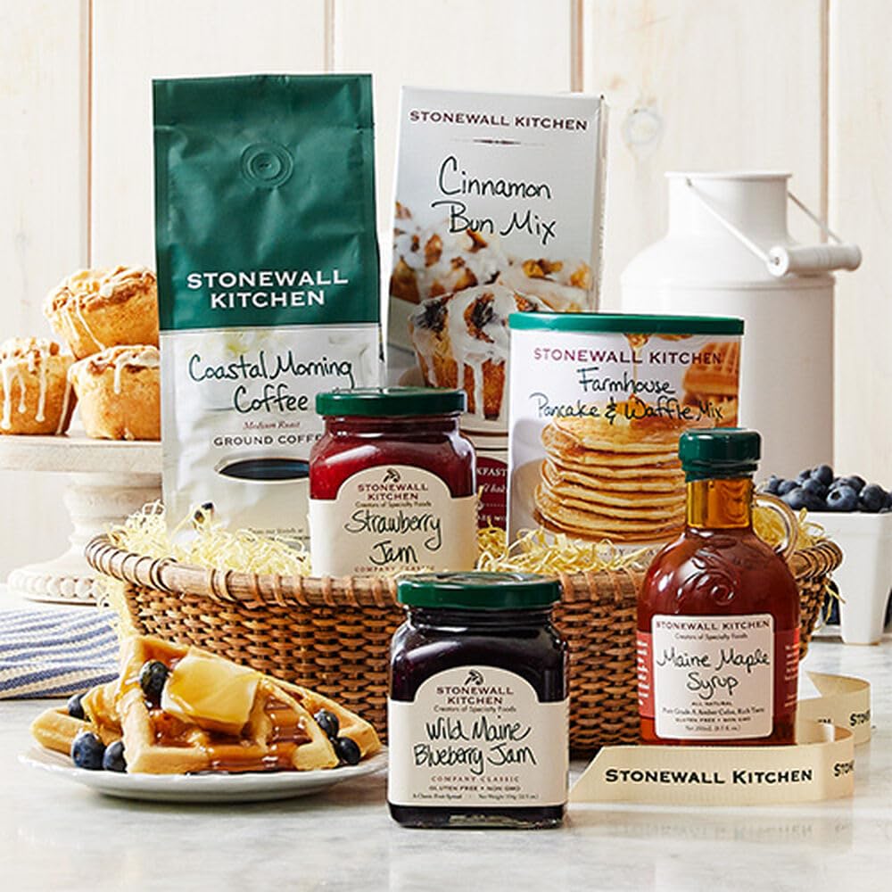 Stonewall Kitchen New England Breakfast Gift Basket - 6 Piece Set