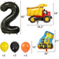 MATTTIME Construction 2nd Birthday Banner and Cupcake Topper, Plastic, Multi-Color, Model 0703, Traffic Sign Cutouts for 2 Years Old Party