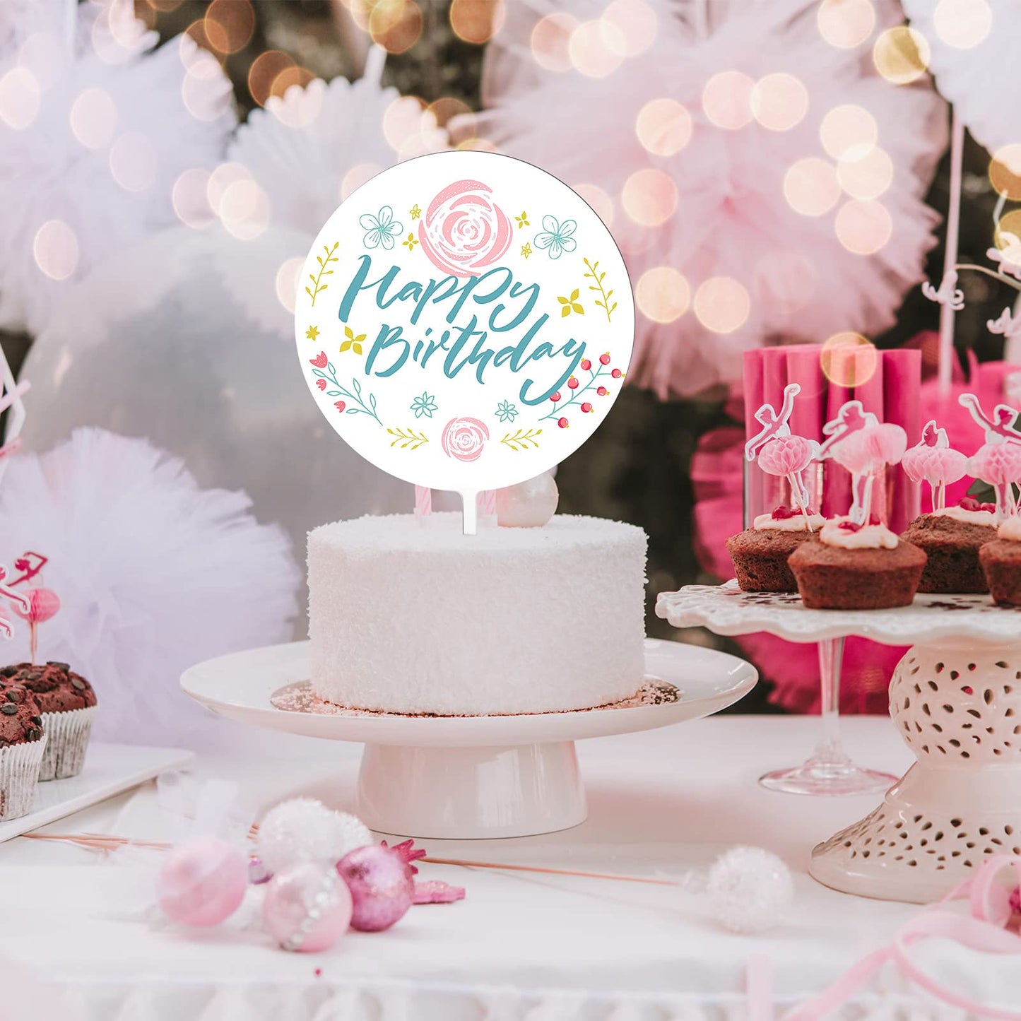 Jetec 2 Pieces 5 Inch Acrylic Cake Topper Blank Round Clear Cake Topper Blanks Diy Birthday Cake Topper For Personalized Custom