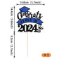 YCTHUNFISH Graduation Cake Topper with Blue Glitter Diploma, Class of 2025, Paper, Cupcake Decoration for High School Boys and Girls