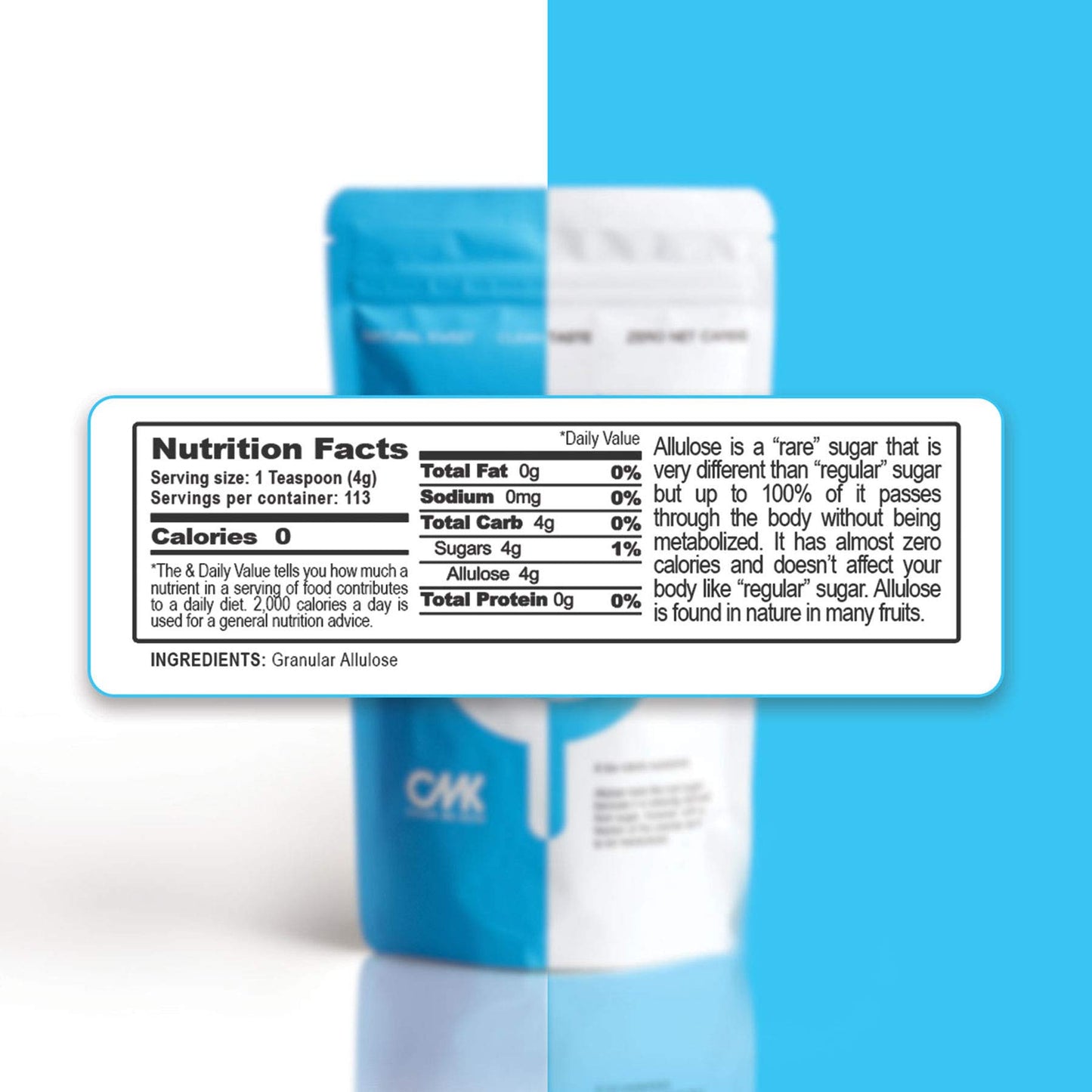 COLOR ME KETO Allulose Sweetener - Zero Net Carb Keto Sugar Alternative - Granular Powder - 16 Ounce Pack
