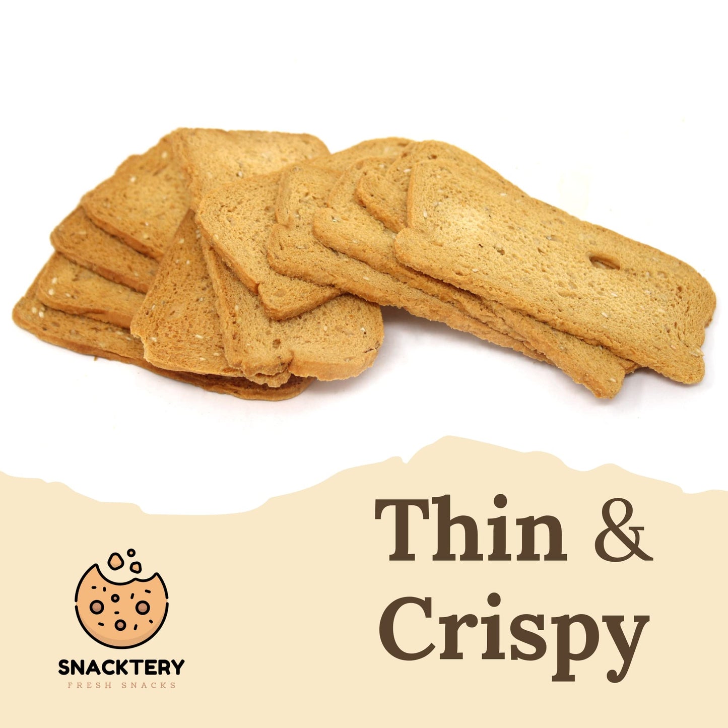 SNACKTERY Sesame Melba Toast  ers - All Natural Thin & Crispy - 7 Oz Pack of 2