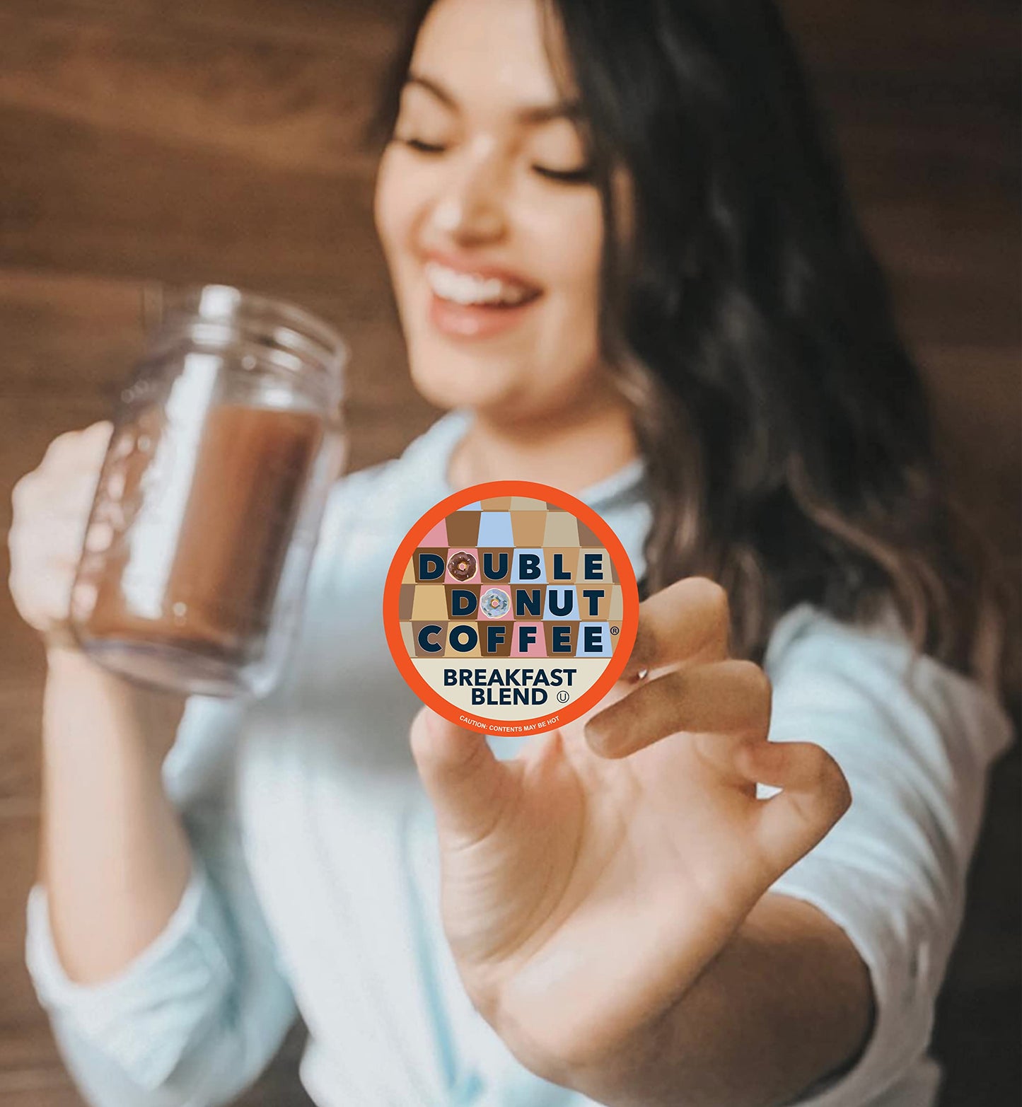 Double Donut Coffee Breakfast Blend Coffee Pods, Light Roast, 48 Count, Recyclable for Keurig K Cups