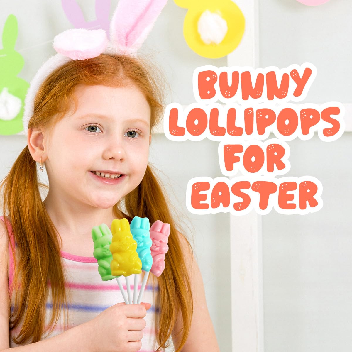 Easter Bunny Lollipops In Bulk For School And Party Favor Bag Fillers And Great For Kids Easter Basket Stuffers - Bulk Easter Candy Individually Wrapped Lollipops In Assorted Flavors, 16 Pack