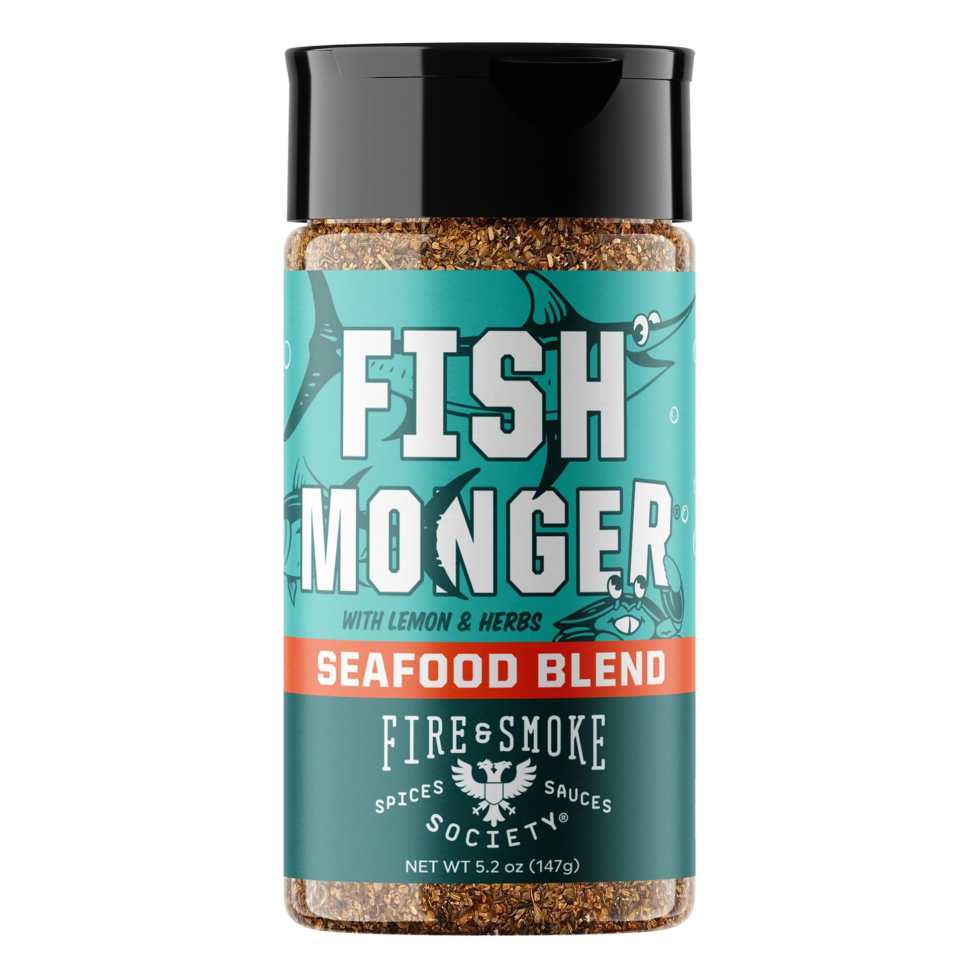 Fire & Smoke Society Fish Monger Seafood Seasoning, Himalayan Pink Salt & Herbs, 5.2 oz
