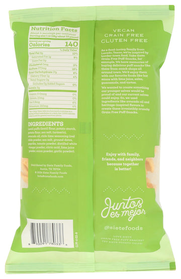 Siete Puffs Chili Lime 4 Oz