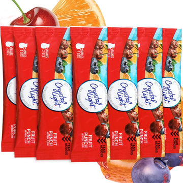 Crystal Light Packets - Fruit Punch Drink Mix 12 Pitcher Packets Zero Sugar - Refreshing Beverage Powder For Parties & Daily Hydration - Instant Fruit Punch Powder Packets (12 Pack)
