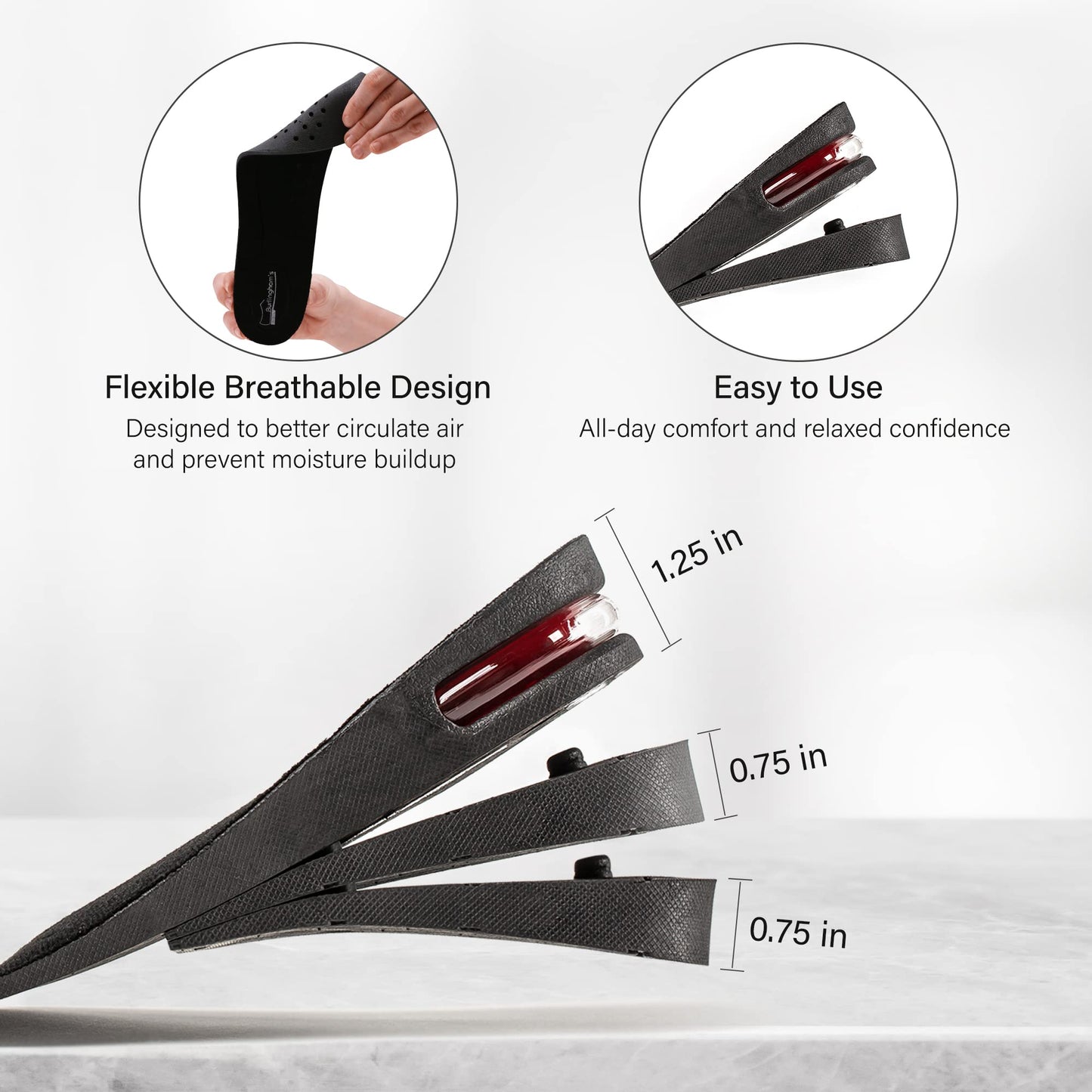 Shoe Lifts For Men And Women | Elevated, Cushioned Heel Inserts And Arch Support Insoles | Lifted, Supportive Comfort | And Brea