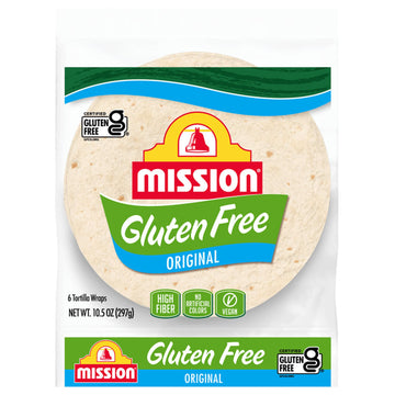 Mission Gluten Free Soft Taco Tortillas, 6 Count, High Fiber, Trans Fat Free