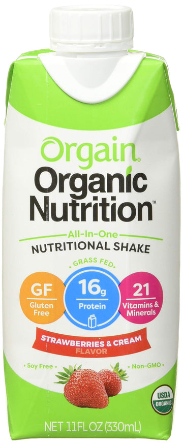 Orgain Organic Nutritional Shake Strawberries & Cream - 4 Ct