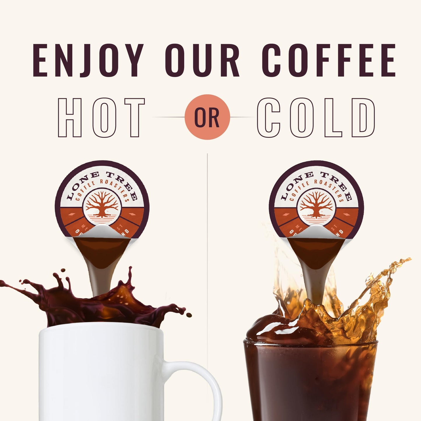 Lone Tree Single-Serve Coffee Pods - enhanced 100% Arabica Liquid Concentrate - Smooth & Bold Medium Original Roast - 12 Pods - Ready Hot or Iced