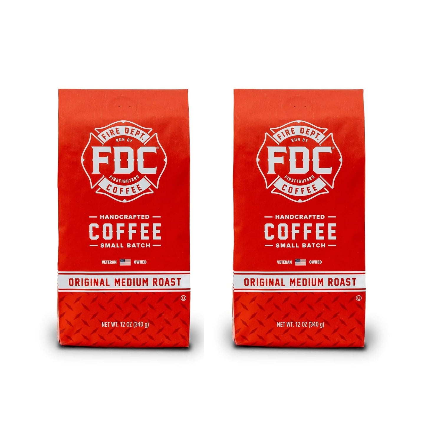 Fire Department Coffee Medium Roast Whole Bean Coffee, 12 oz Pack of 2, Veteran Owned, Balanced & Smooth, Roasted in the USA