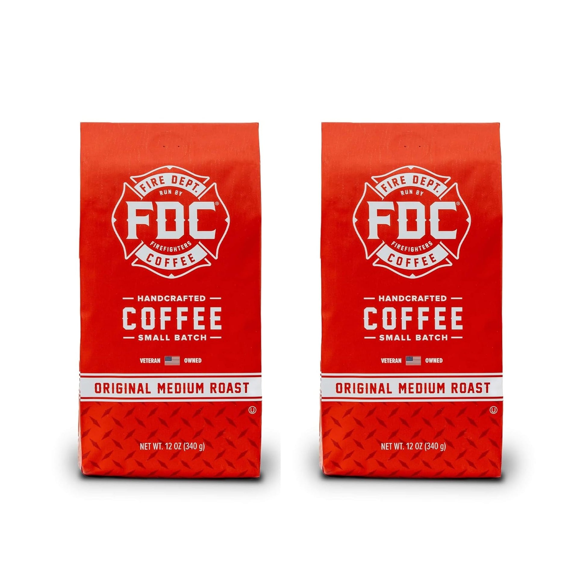 Fire Department Coffee Medium Roast Whole Bean Coffee, 12 oz Pack of 2, Veteran Owned, Balanced & Smooth, Roasted in the USA
