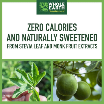 Whole Earth Stevia & Monk Fruit Sweetener with Erythritol, 400 Count, Natural Sugar Substitute, 28.2 Ounce Pack